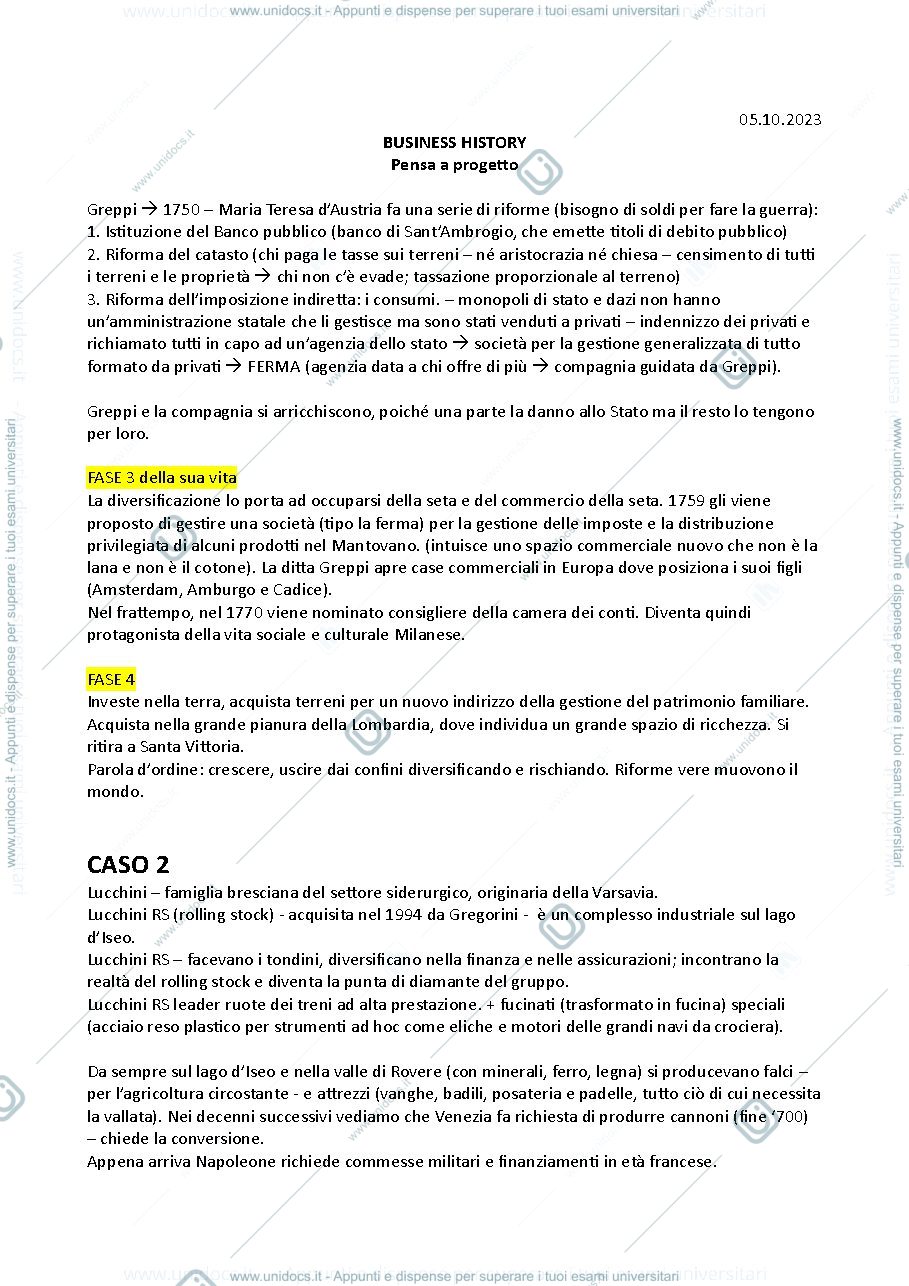 Anteprima pagina 1 — appunti business history