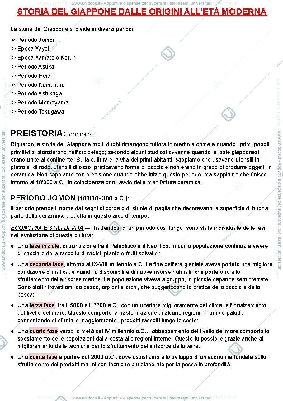 Anteprima pagina 1 — Storia del Giappone dalle origini all'età moderna