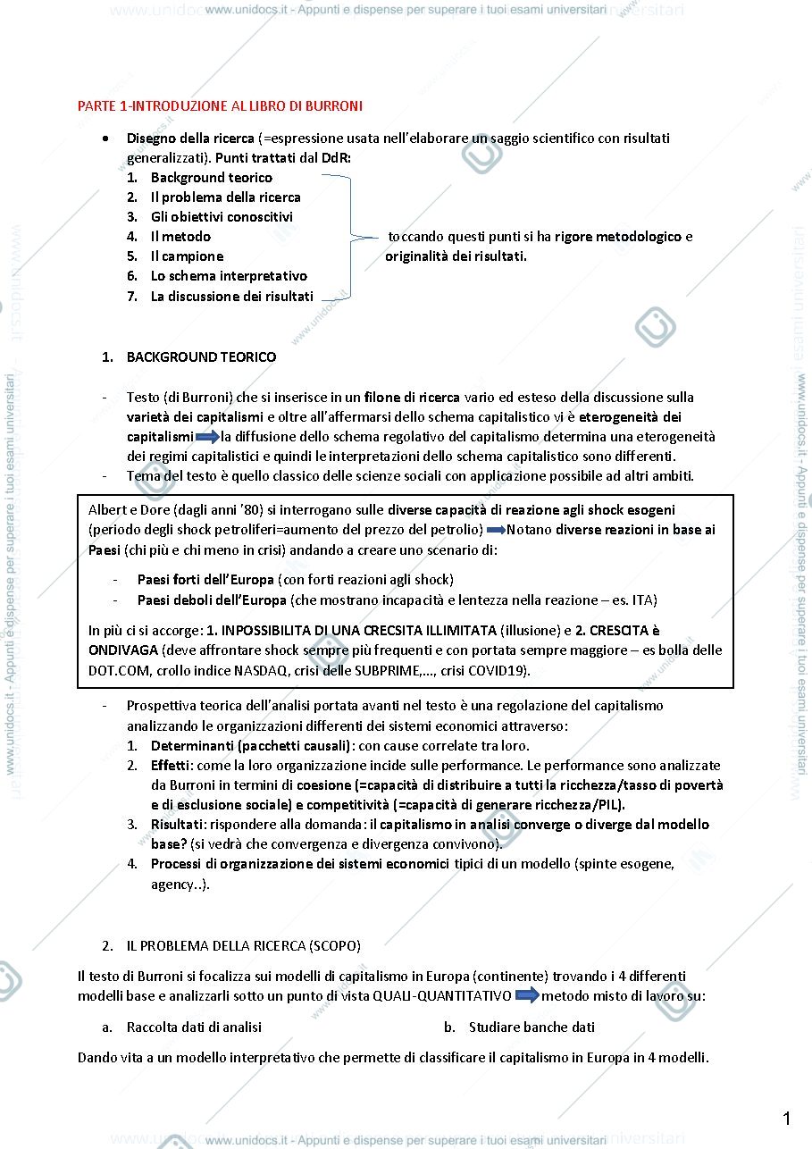 Anteprima pagina 1 — SOCIOLOGIA DELLO SVILUPPO ECONOMICO