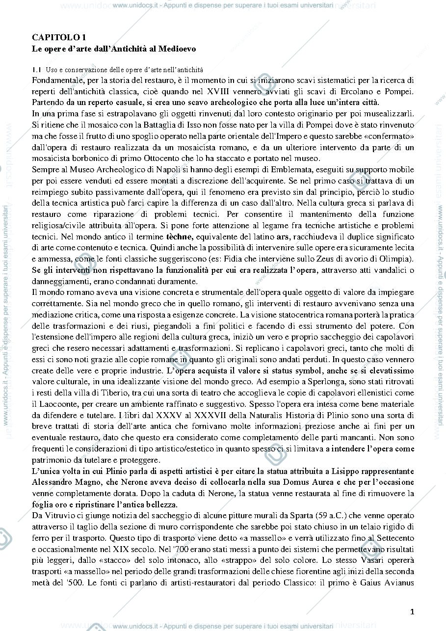 Anteprima pagina 1 — Appunti per un manuale di storia e teoria del restauro