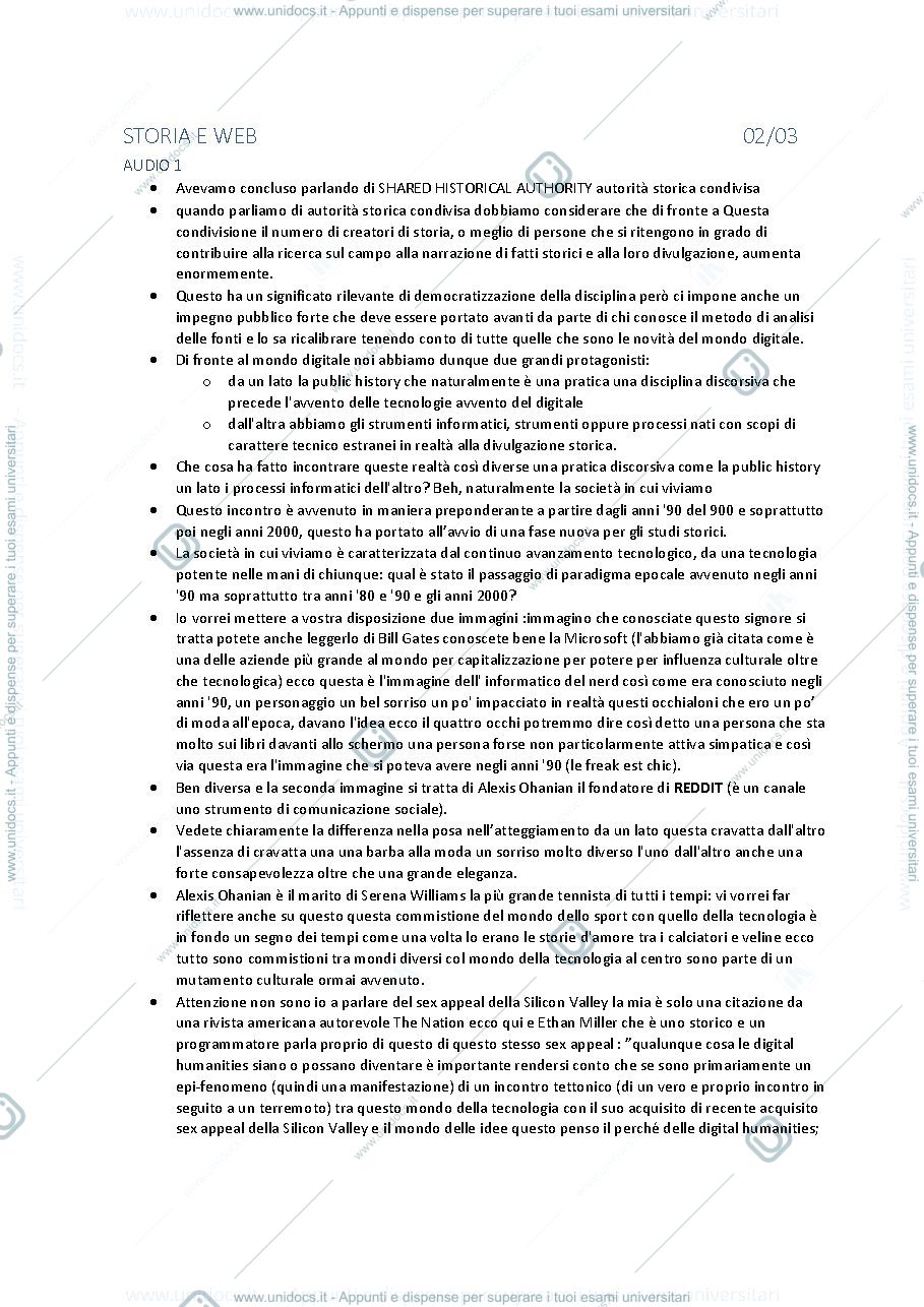 Anteprima pagina 1 — Storia e web