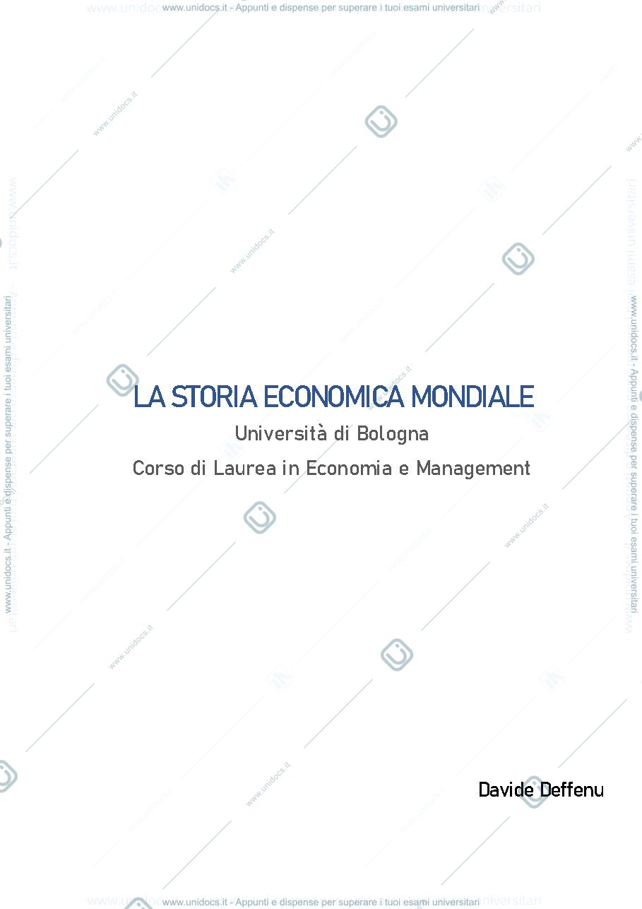 Anteprima pagina 1 — Appunti di Storia Economica