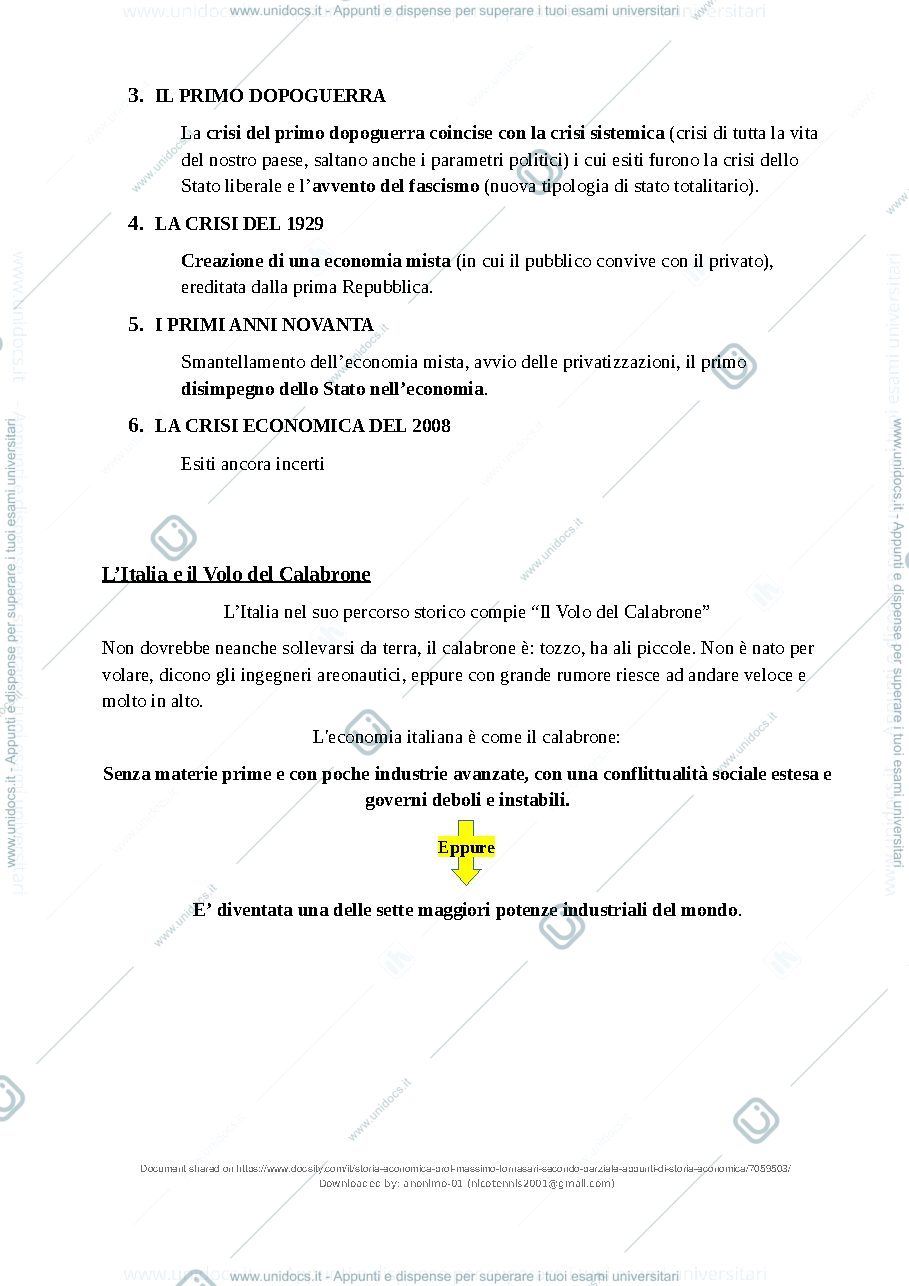 Anteprima pagina 4 — Storia Economica 2º parziale prof. Fornasari