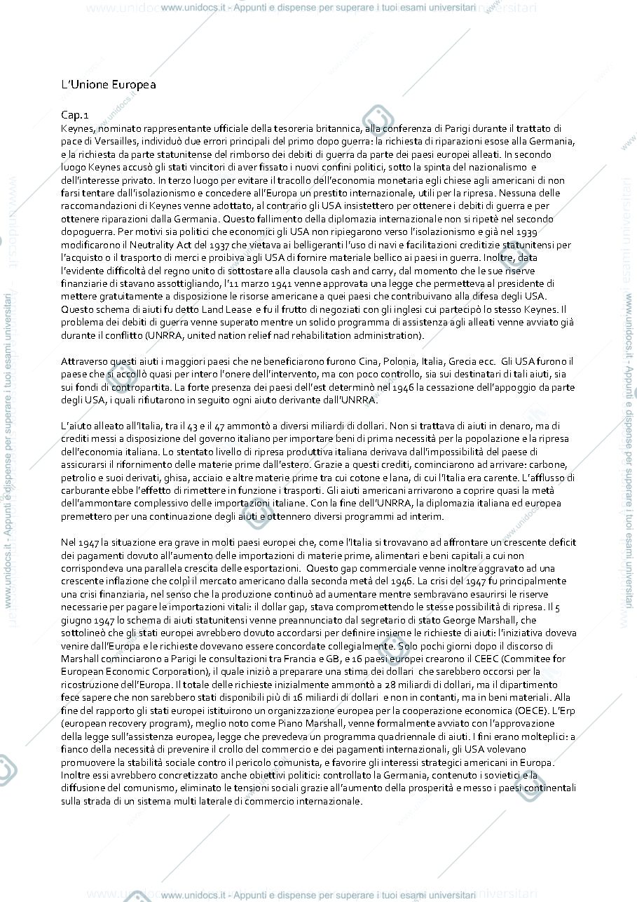 Anteprima pagina 1 — L'unione europea