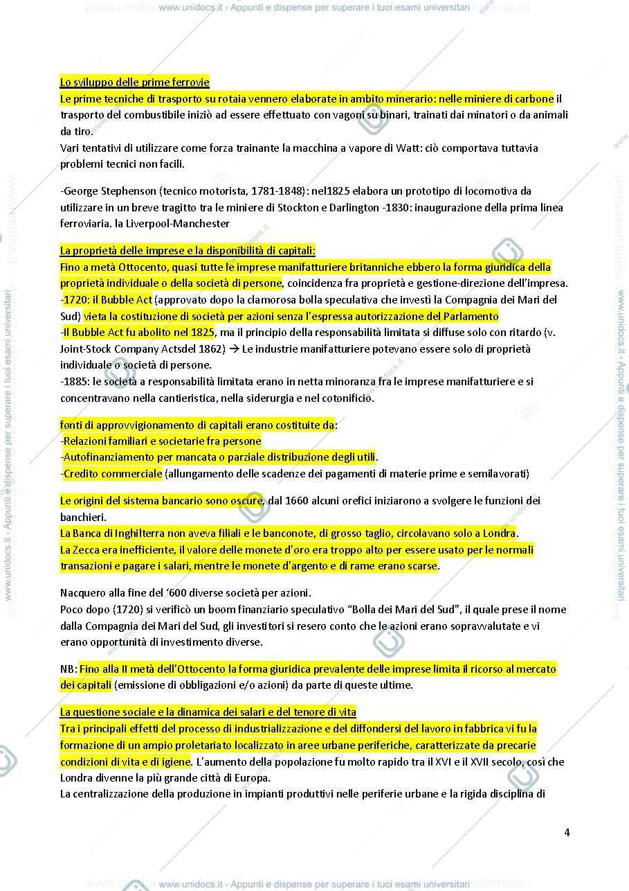 Anteprima pagina 4 — storia economica contemporanea appunti