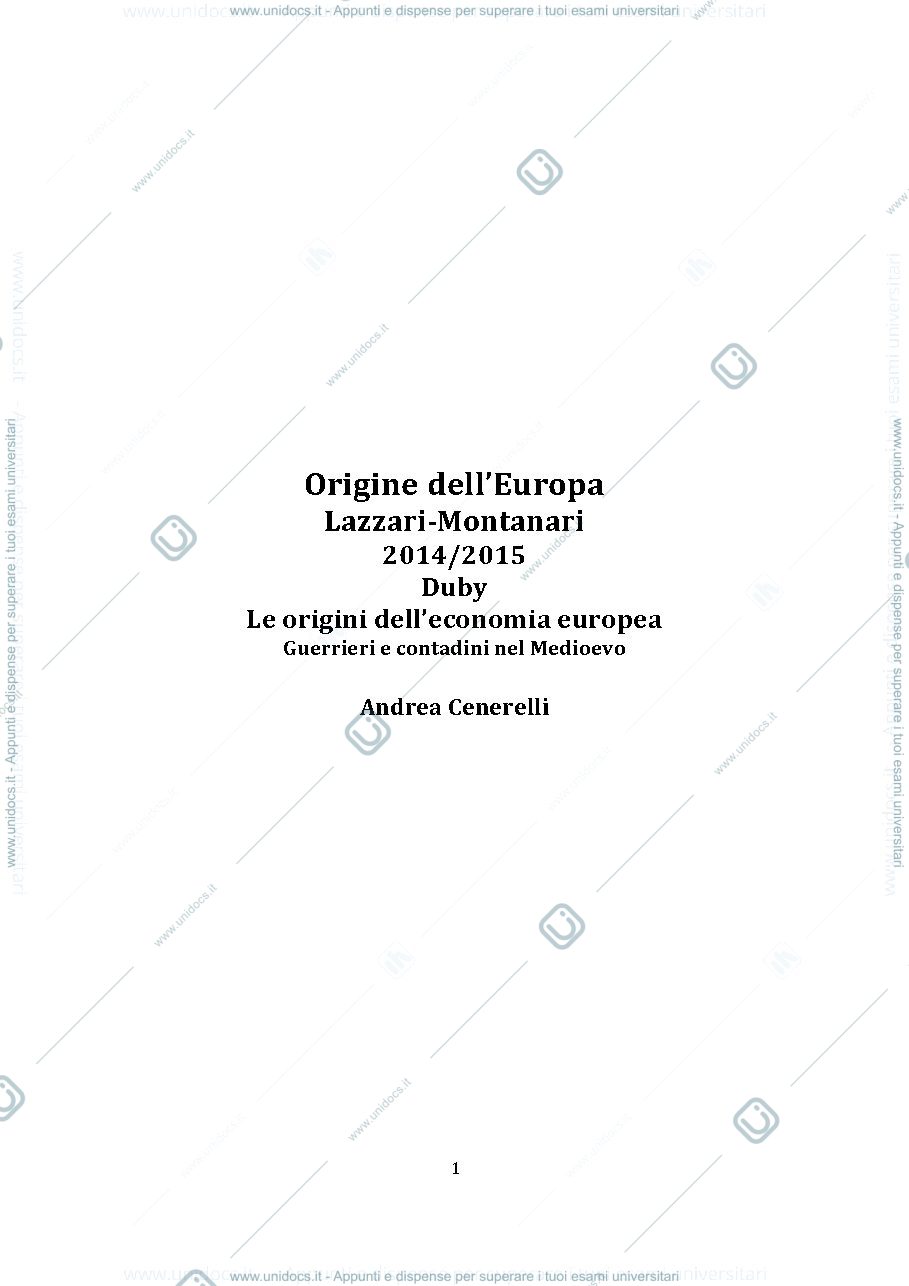 Anteprima pagina 1 — LE ORIGINI DELL'ECONOMIA EUROPEA 