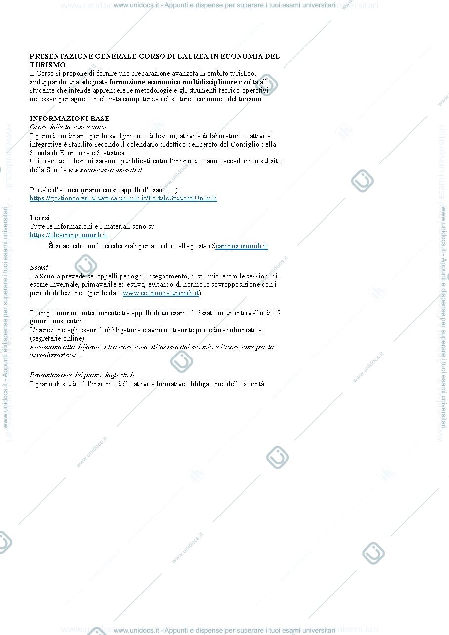 Anteprima pagina 1 — Lezioni 1-6 storia economica del turismo