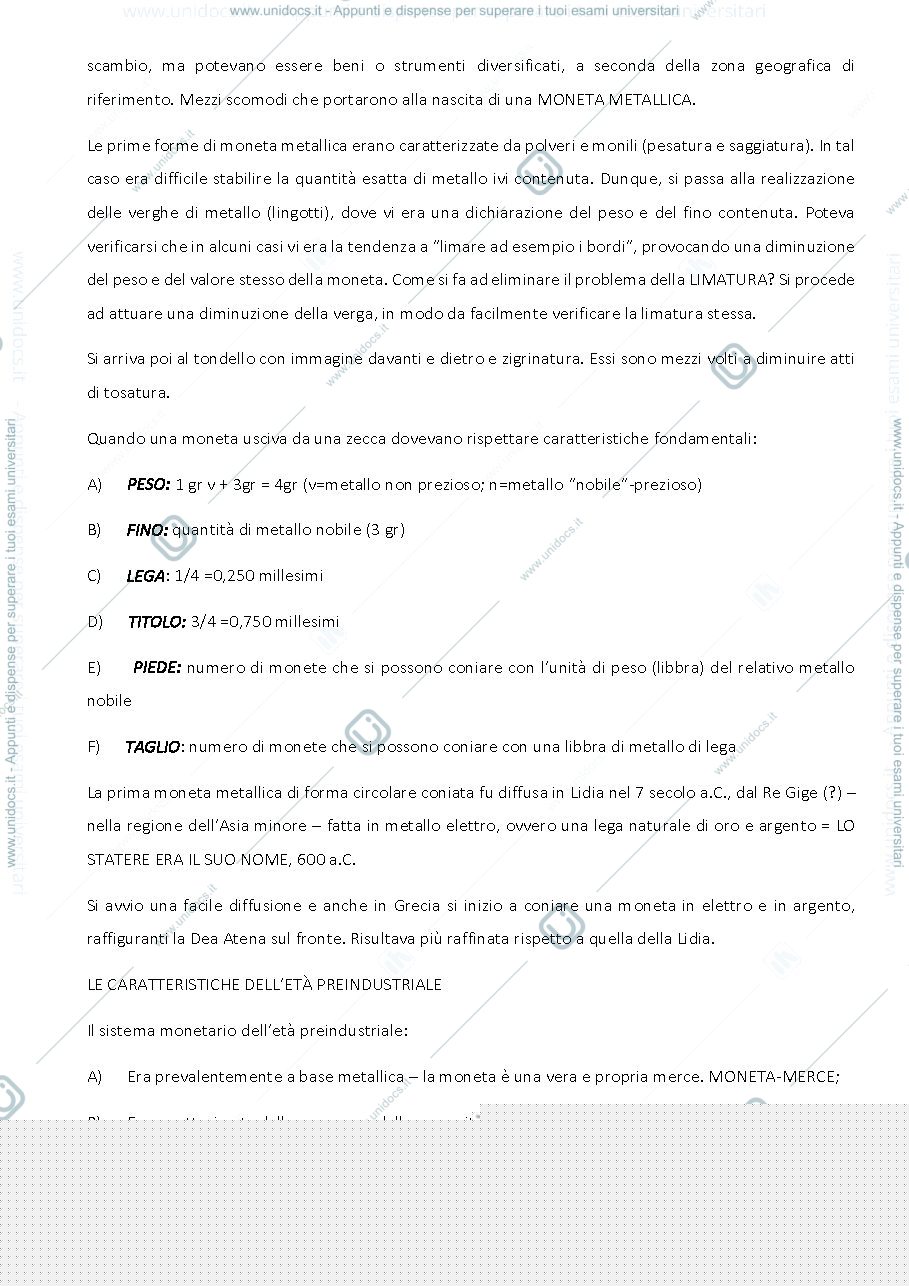 Anteprima pagina 4 — Appunti lezione, Storia economica della moneta e della banca 2019-2020