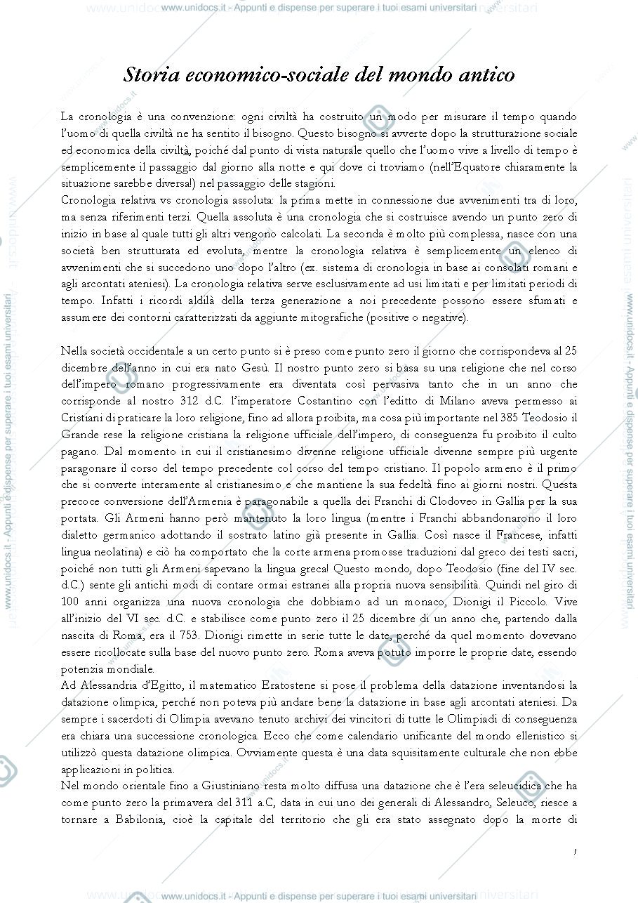 Anteprima pagina 1 — Storia economico sociale del mondo antico (corso istituzionale)