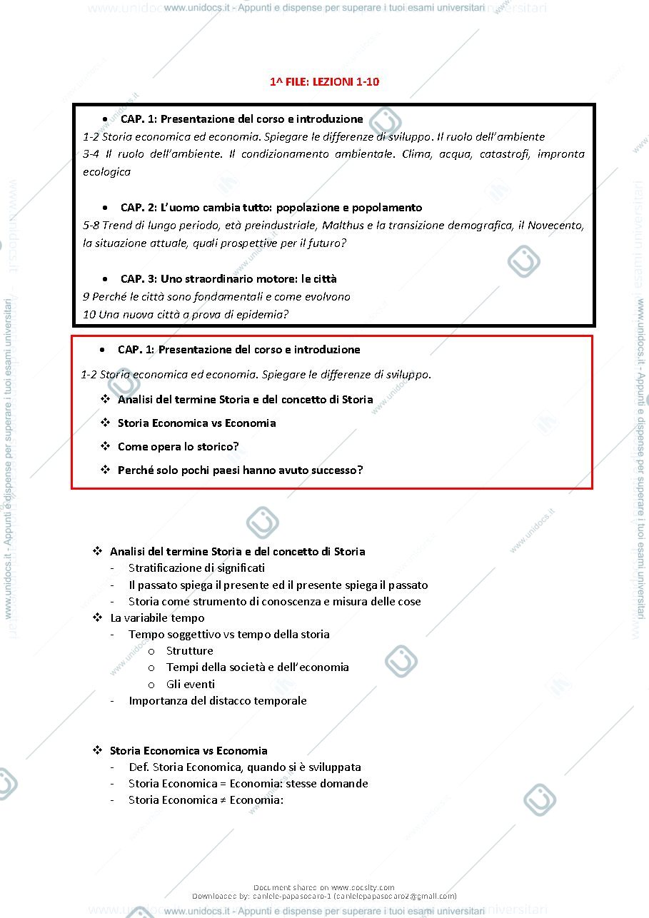 Anteprima pagina 3 — riassunto totale storia economica