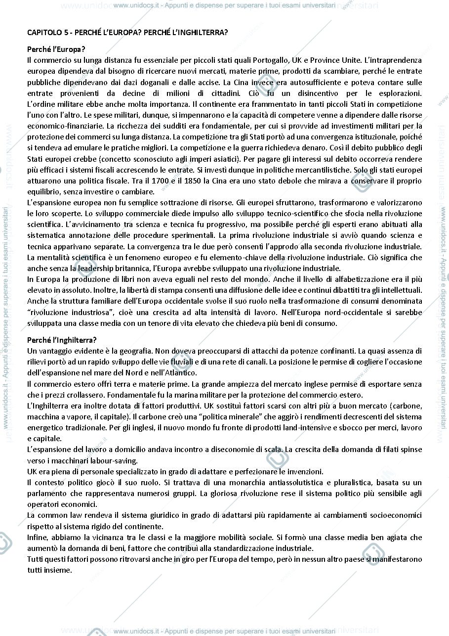 Anteprima pagina 1 — Riassunti libro "Il mondo globale. Una storia economia" 