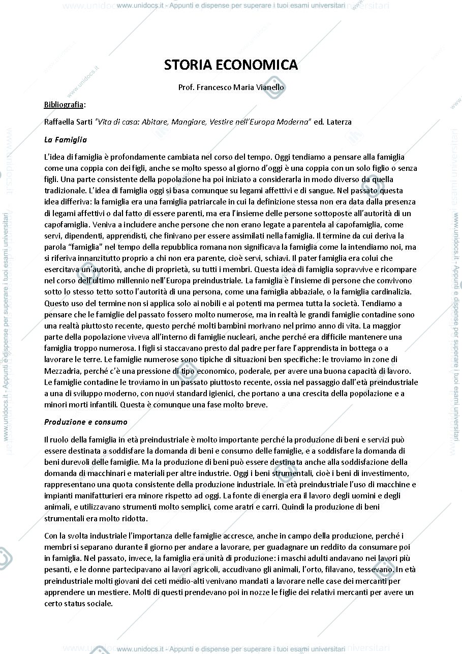 Anteprima pagina 1 — STORIA ECONOMICA
