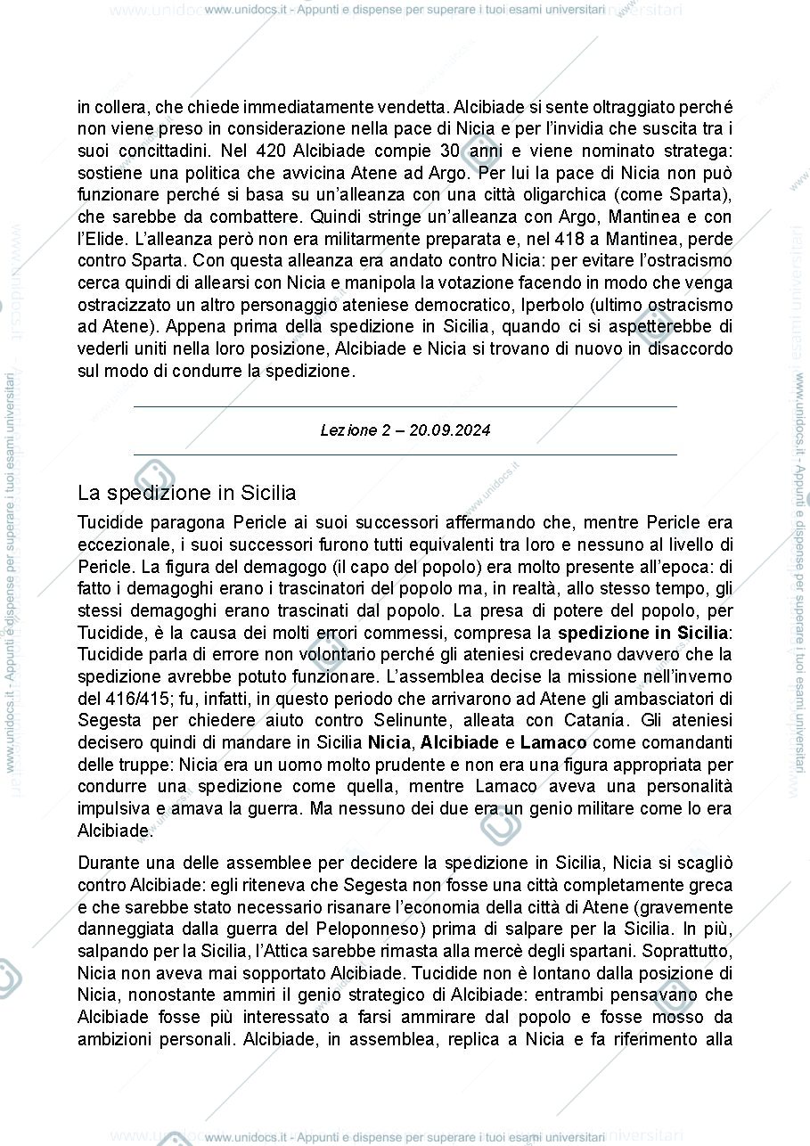 Anteprima pagina 3 — Appunti Storia Greca Arcaica e Classica a.a. 24/25
