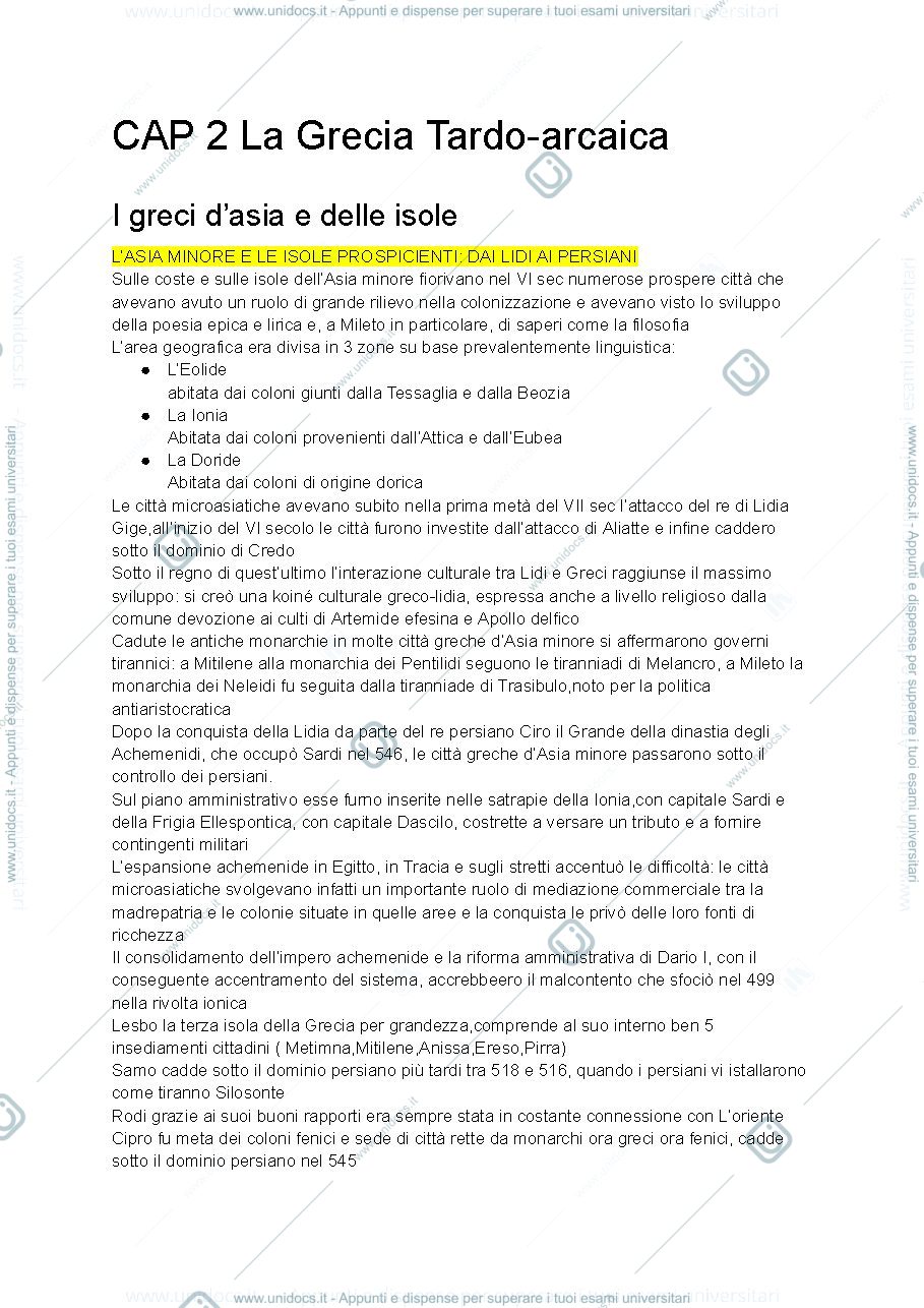 Anteprima pagina 1 — Riassunto storia greca manuale Bearzot