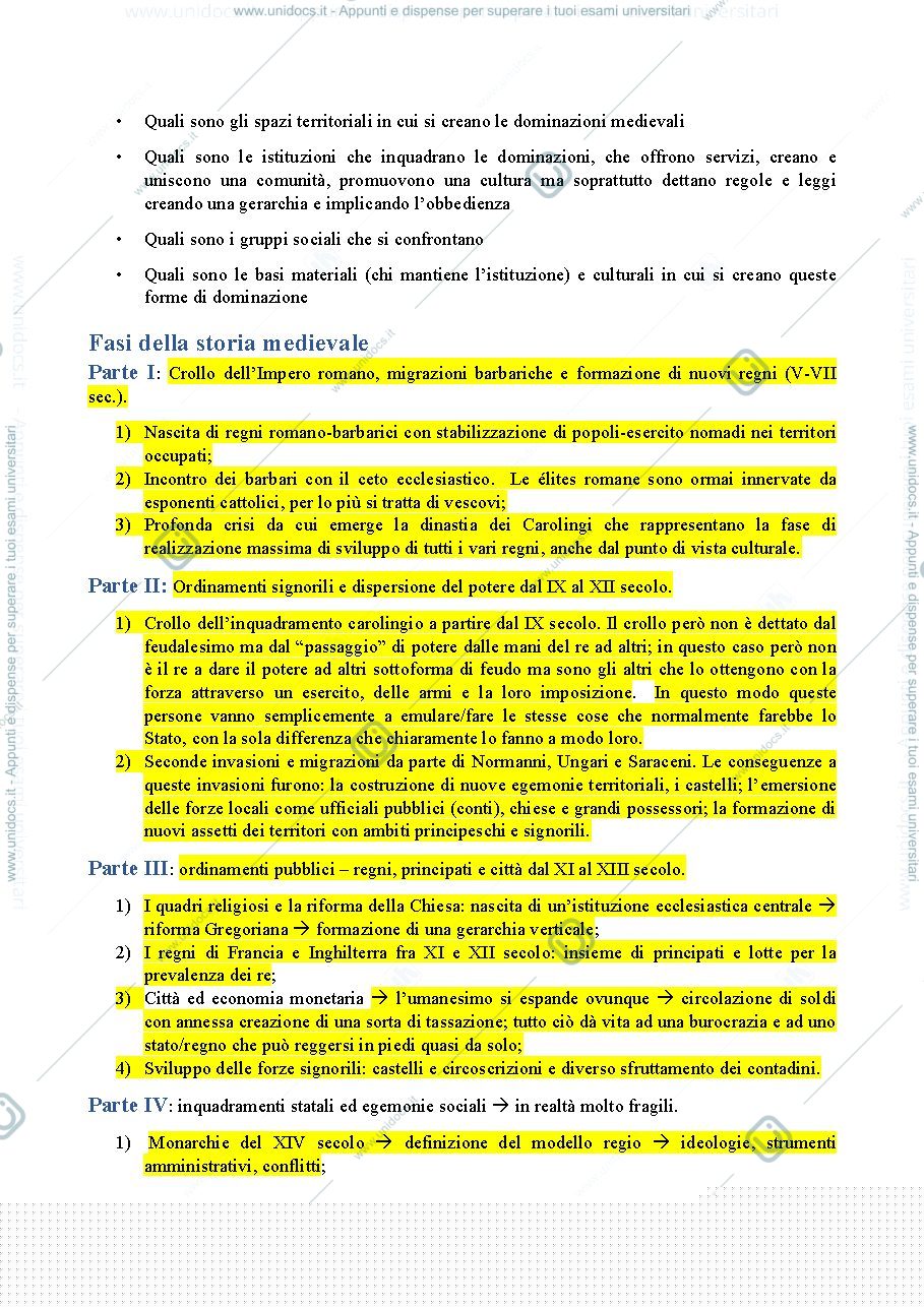 Anteprima pagina 5 — Appunti Storia Medievale B