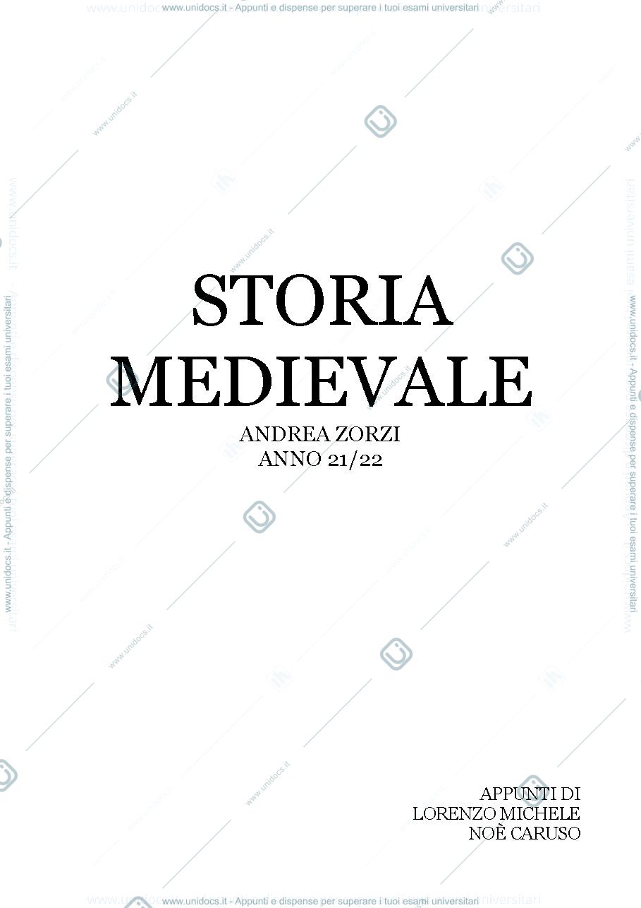 Anteprima pagina 1 — Manuale di Storia Medioevale (Andrea Zorzi)