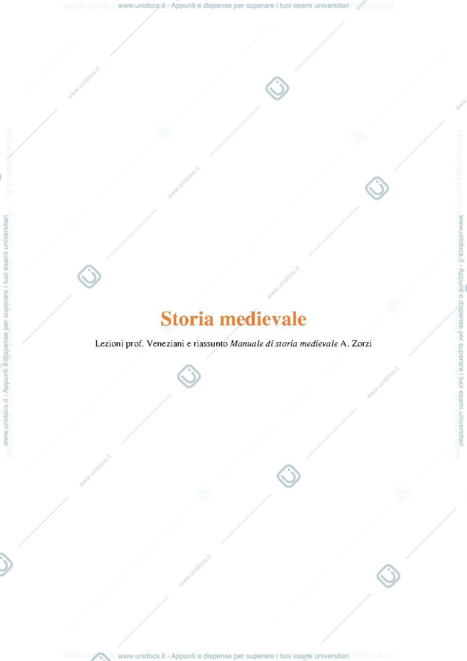 Anteprima pagina 1 — Appunti storia medievale