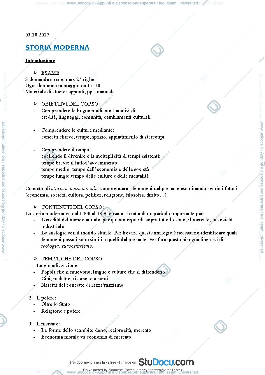 Anteprima pagina 2 — Appunti Storia Moderna Candiani