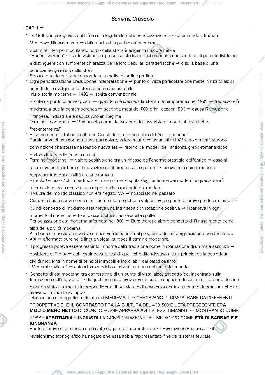 Anteprima pagina 1 — riassunto storia moderna
