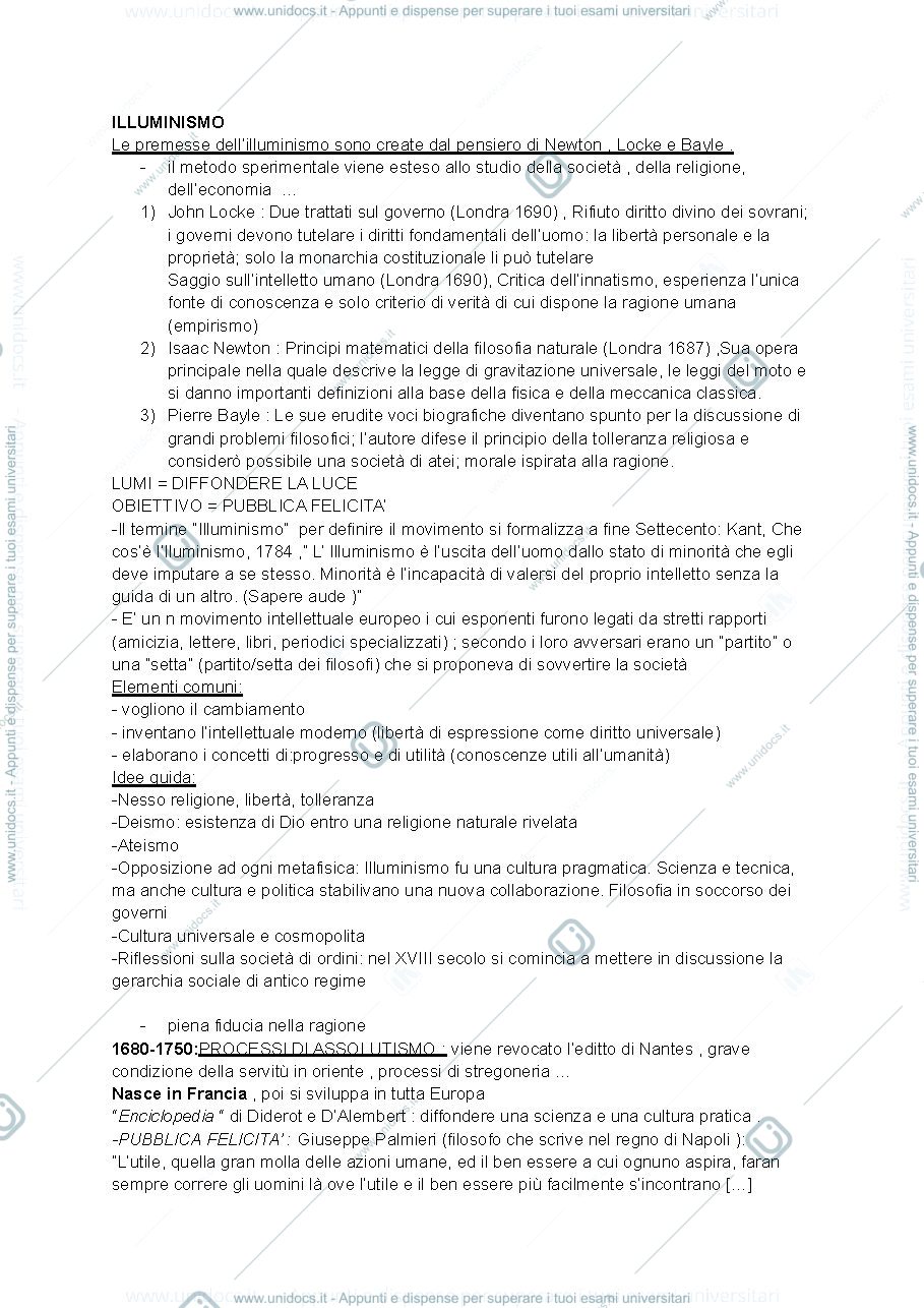 Anteprima pagina 1 — Riassunti Storia moderna 