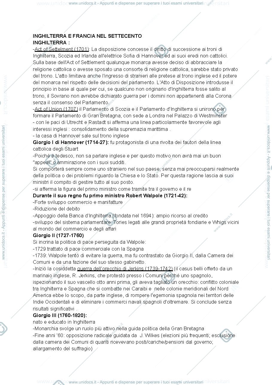 Anteprima pagina 1 — Storia moderna 