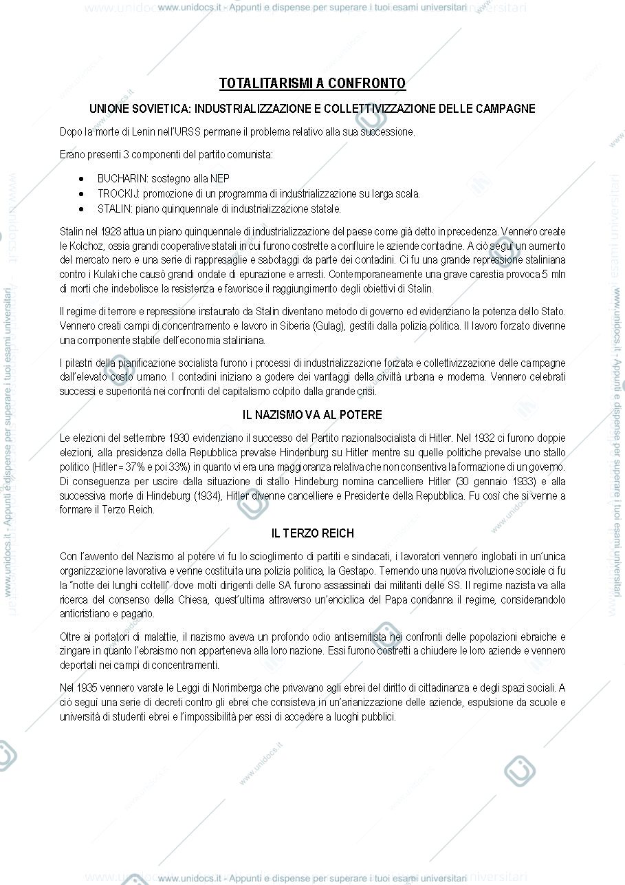 Anteprima pagina 1 — TOTALITARISMI A CONFRONTO