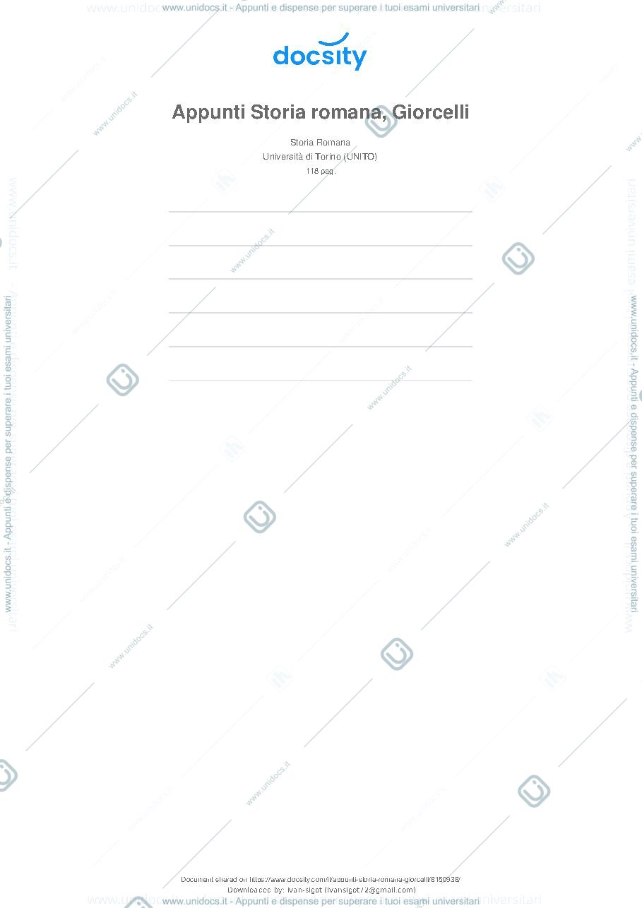 Anteprima pagina 1 — storia romana