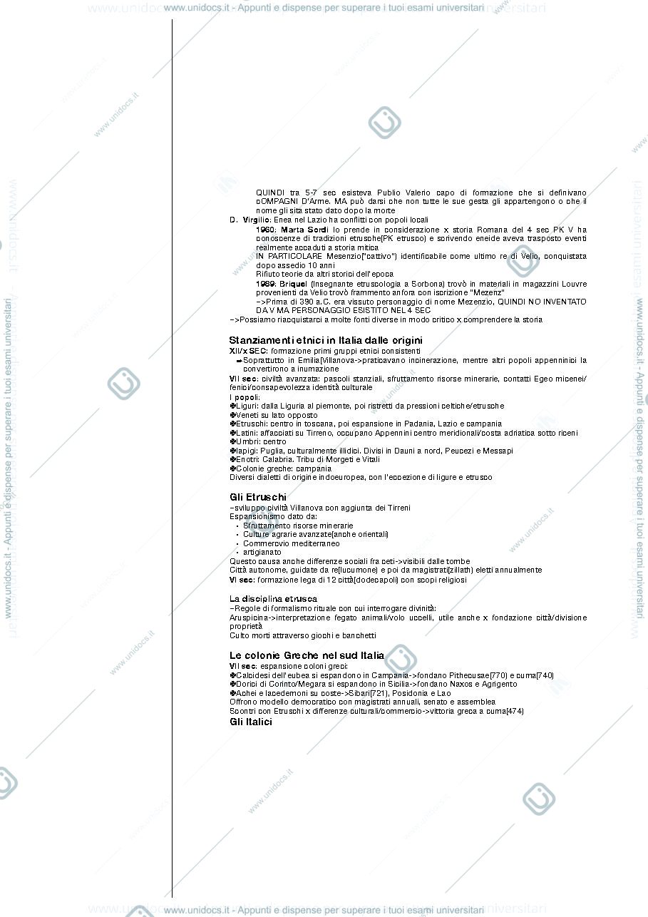 Anteprima pagina 2 — Appunti di storia romana di zecchini con integrato libro "storia romana: dalle origini alla tarda antichità" e res gestae