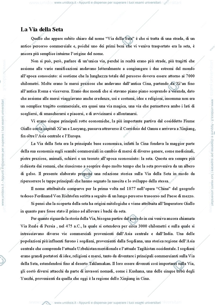Anteprima pagina 1 — La Via della Seta