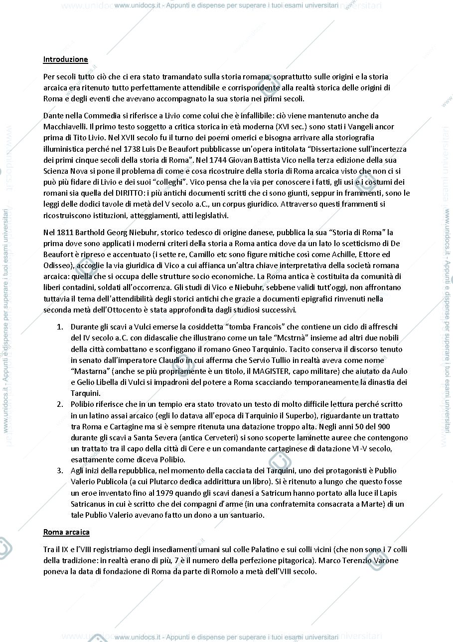 Anteprima pagina 1 — Storia romana istituzionale