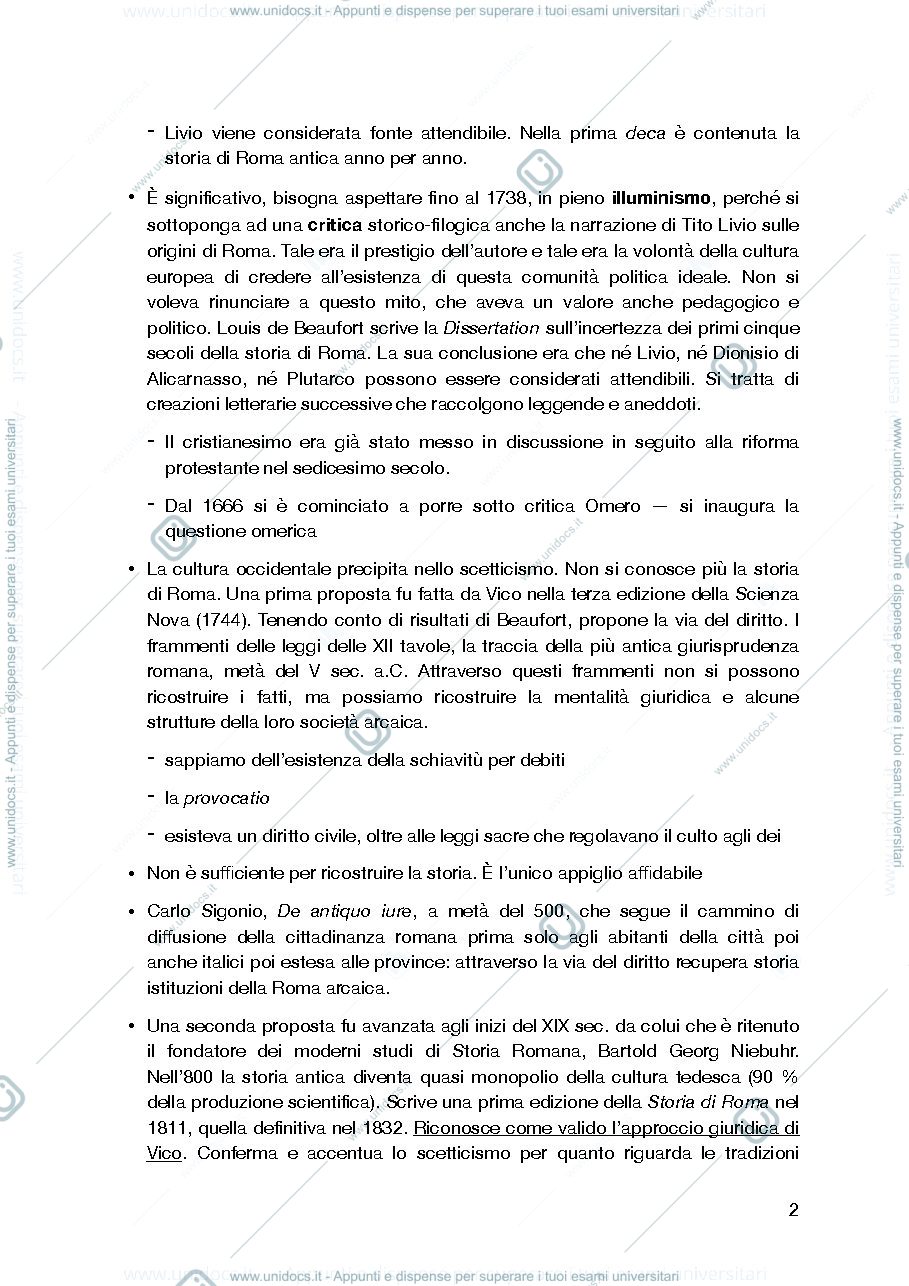Anteprima pagina 2 — Storia romana, corso istituzionale