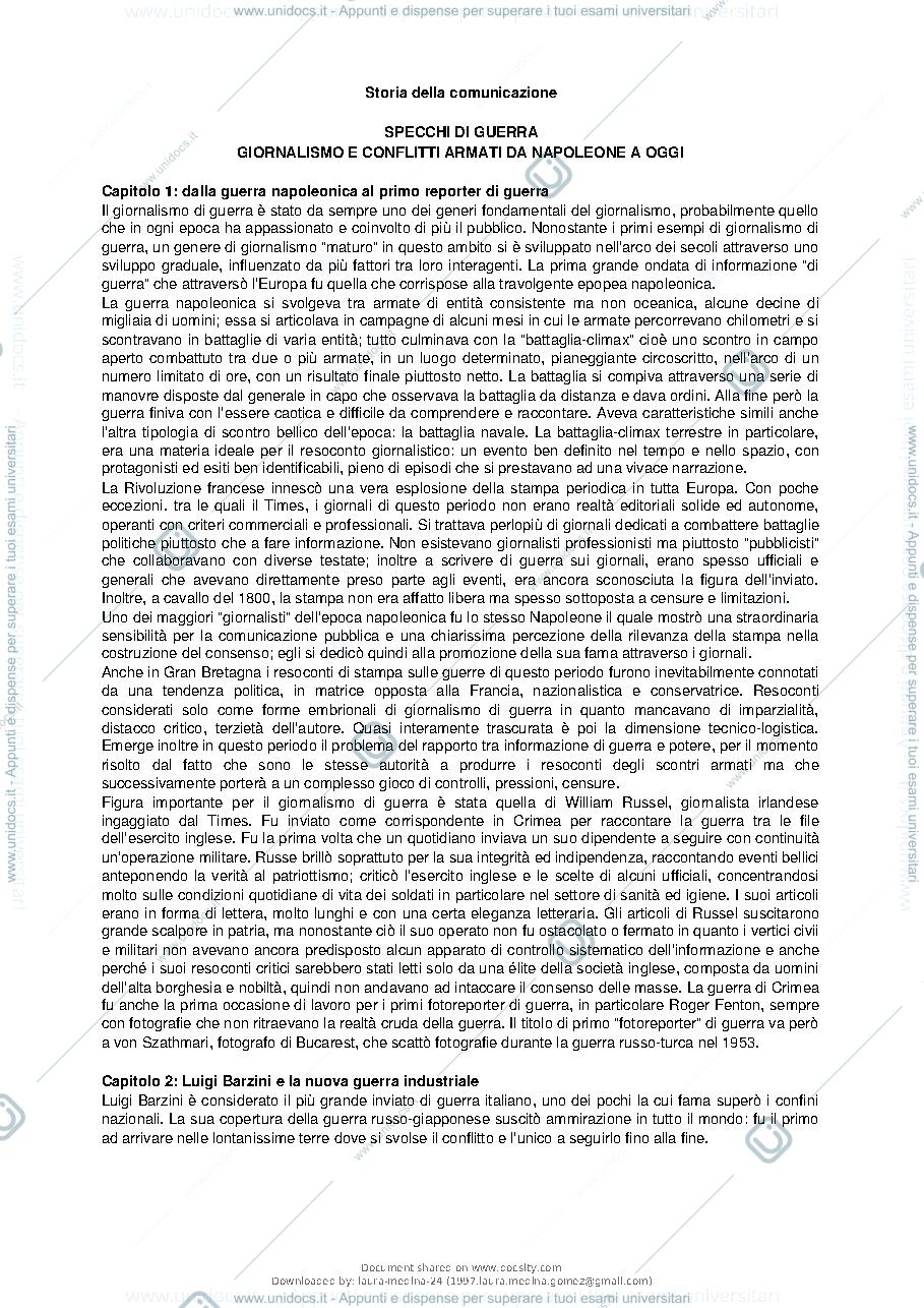 Anteprima pagina 2 — Specchi di guerra - Riassunto