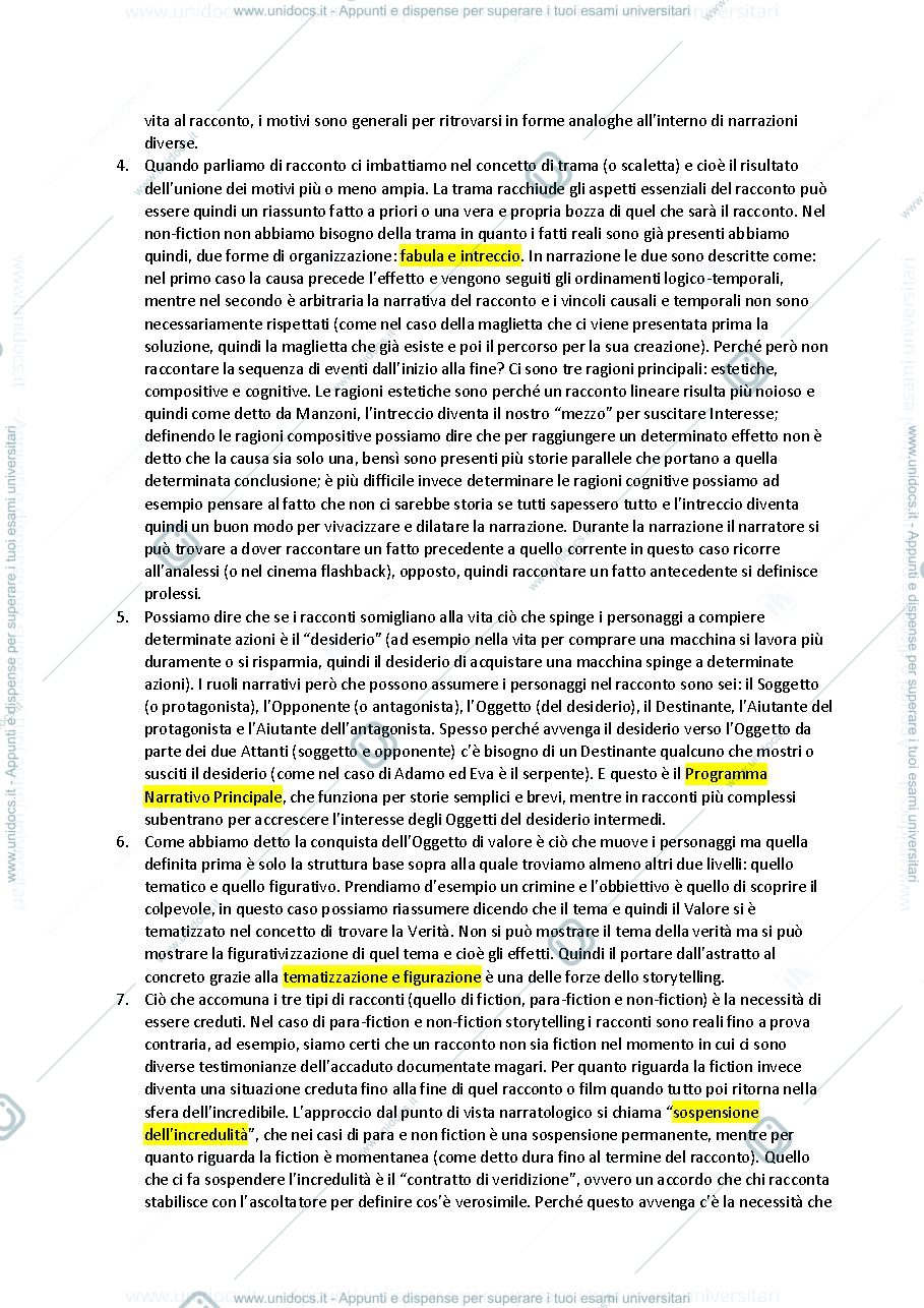 Anteprima pagina 3 — Riassunto libro Raccontare (di Perissinotto) 