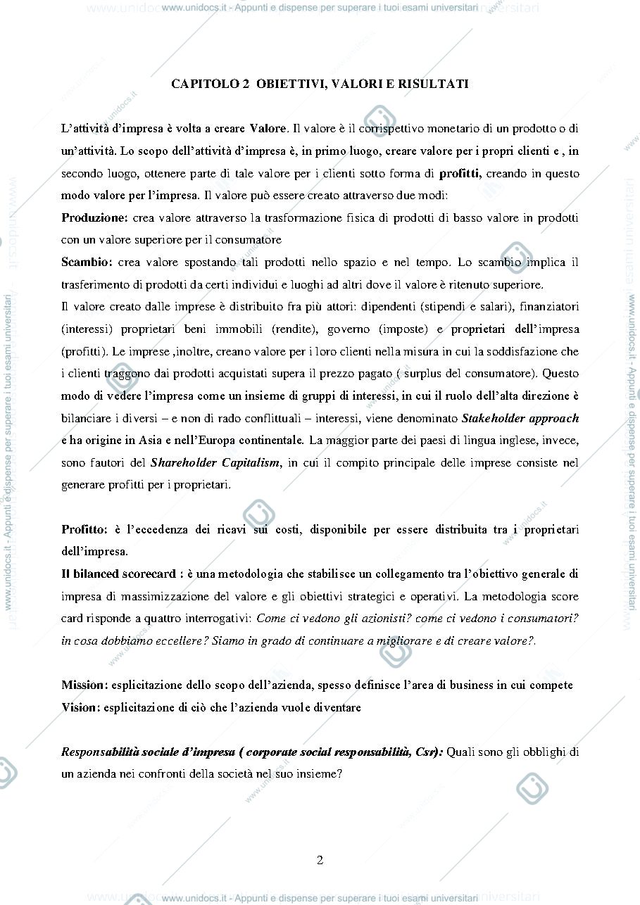 Anteprima pagina 2 — riassunto Strategia aziendale 