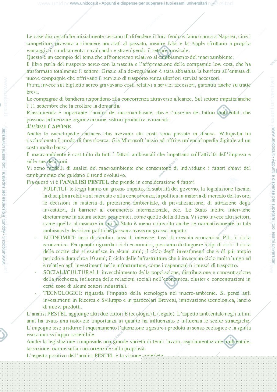 Anteprima pagina 4 — strategia dell'impresa