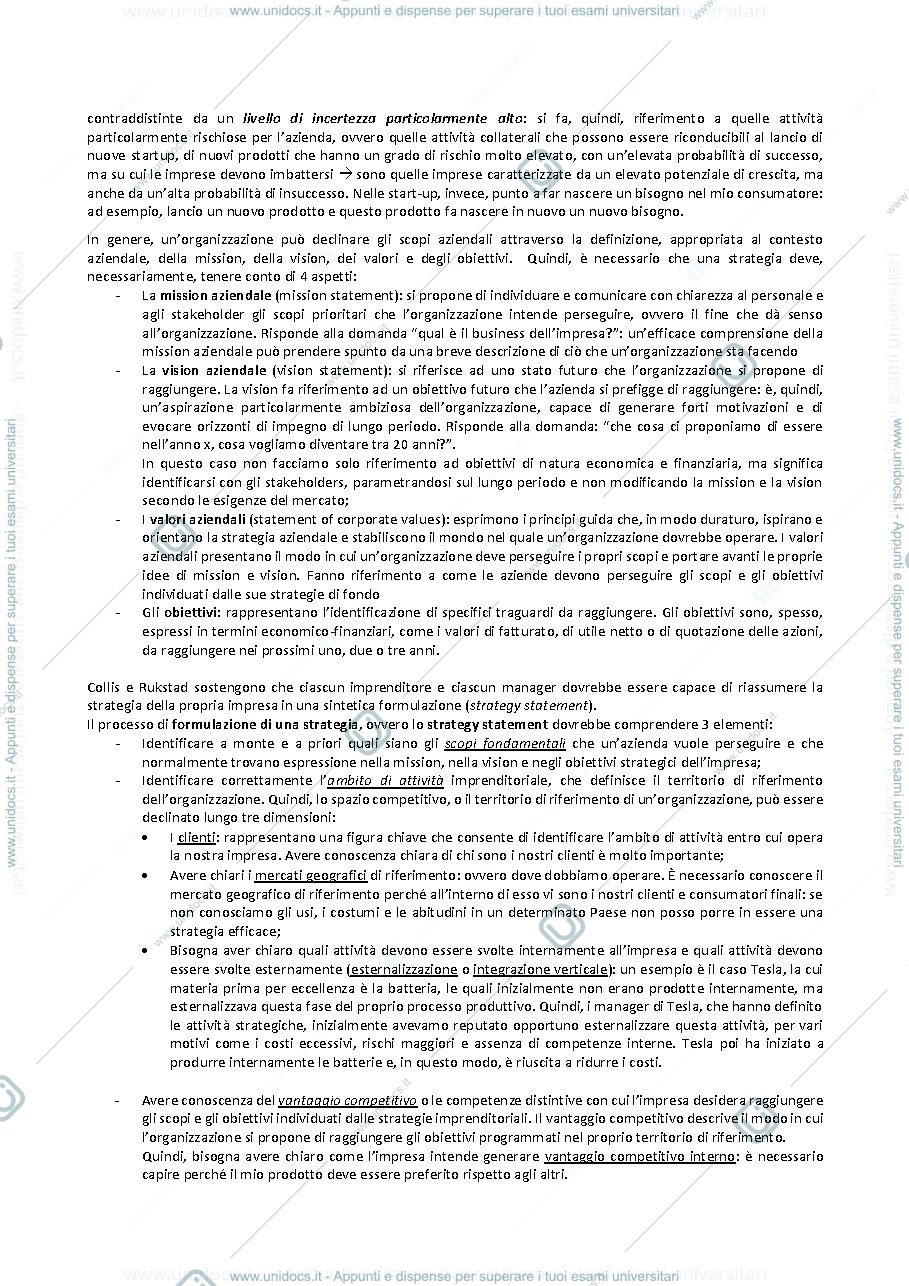 Anteprima pagina 2 — STRATEGIA E POLITICA AZIENDALE