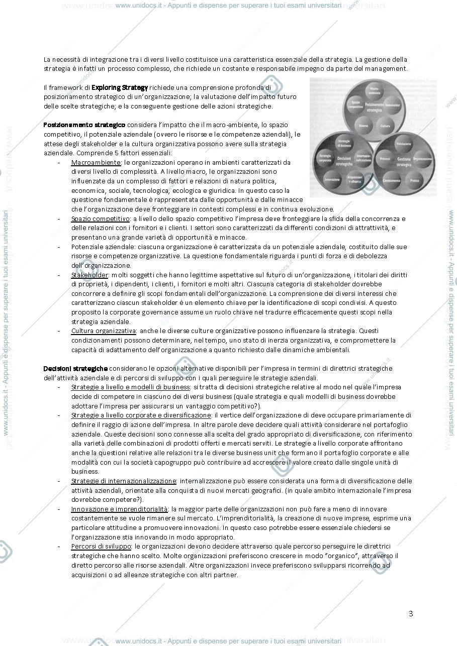 Anteprima pagina 3 — Riassunto Strategia aziendale