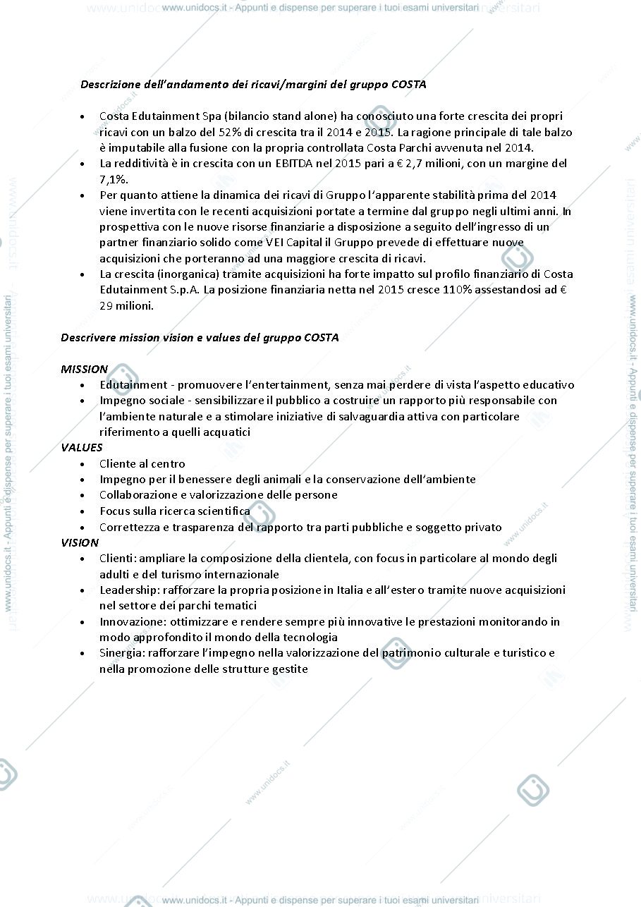 Anteprima pagina 1 — Domande di strategia e politica aziendale 
