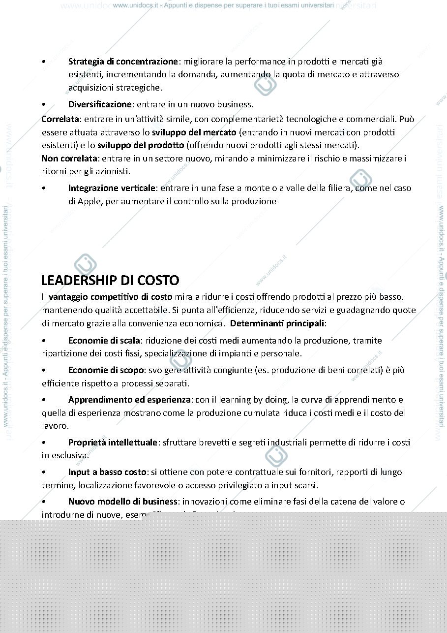 Anteprima pagina 3 — RISPOSTE SINTETIZZATE STRATEGIA D'IMPRESA