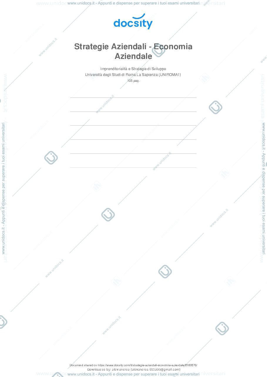 Anteprima pagina 1 — Strategie aziendali 