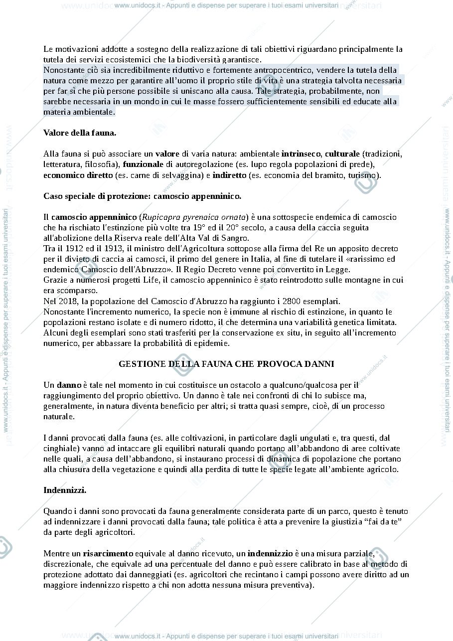 Anteprima pagina 2 — Appunti di strategie di gestione delle aree protette (a. a. 2020/2021)