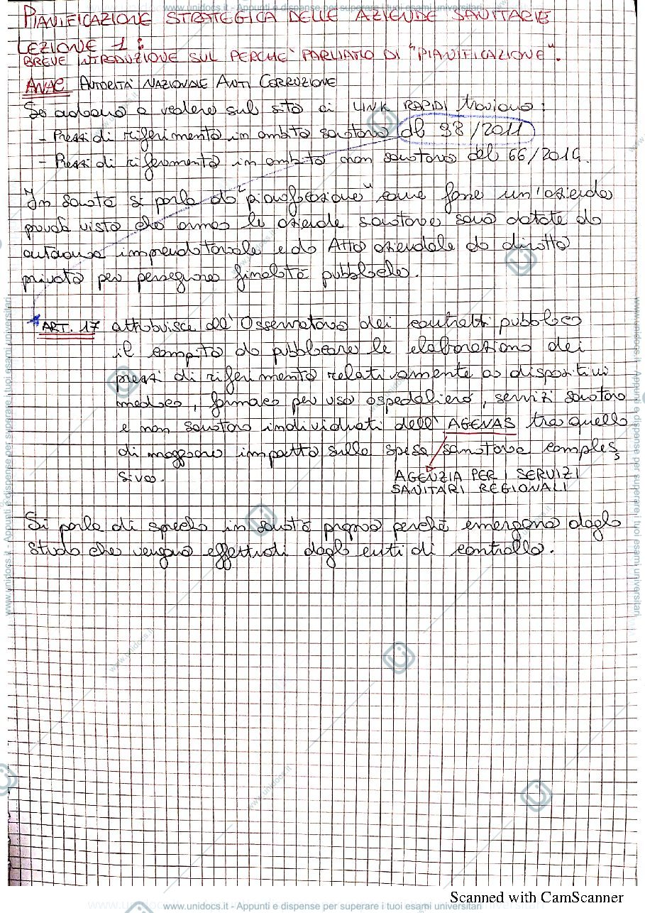 Anteprima pagina 1 — Pianificazione strategica delle Aziende Sanitarie