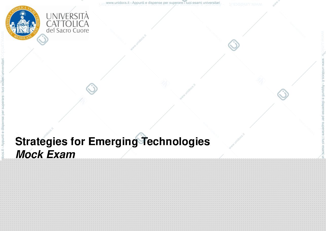 Anteprima pagina 1 — STRATEGIES FOR EMERGING TECH