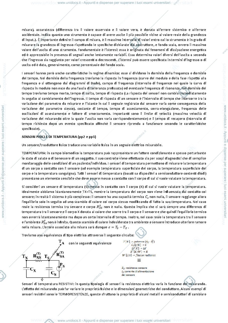 Anteprima pagina 2 — Riassunti strumentazione biomedica 