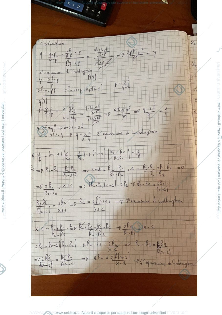 Anteprima pagina 3 — Appunti strumentazione ottica (vari strumenti trattati a lezione) e dimostrazione formule
