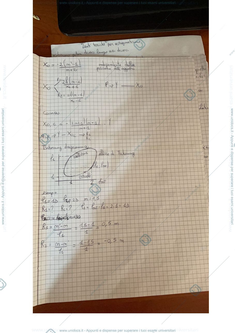 Anteprima pagina 4 — Appunti strumentazione ottica (vari strumenti trattati a lezione) e dimostrazione formule