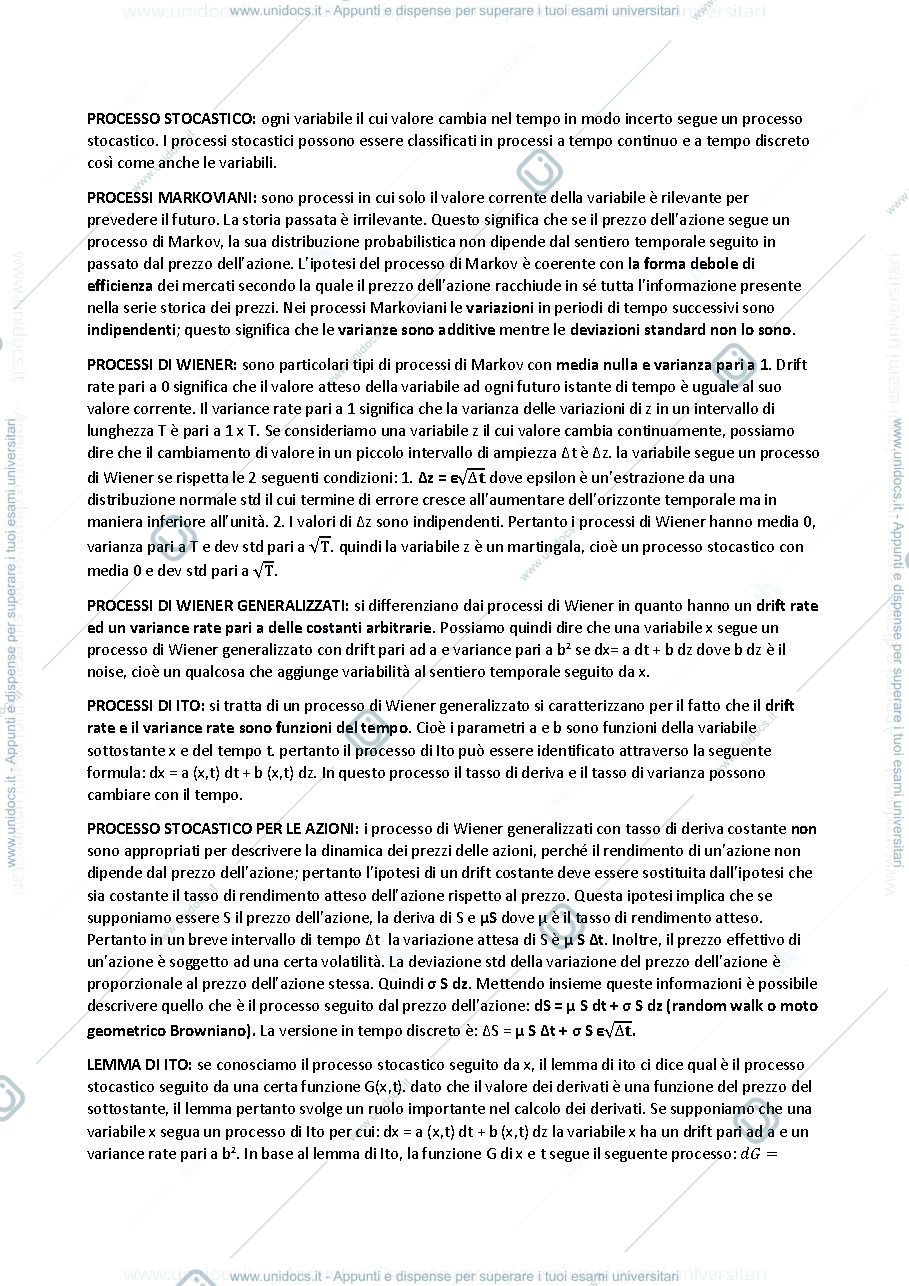 Anteprima pagina 1 — Riassunto esame derivati 