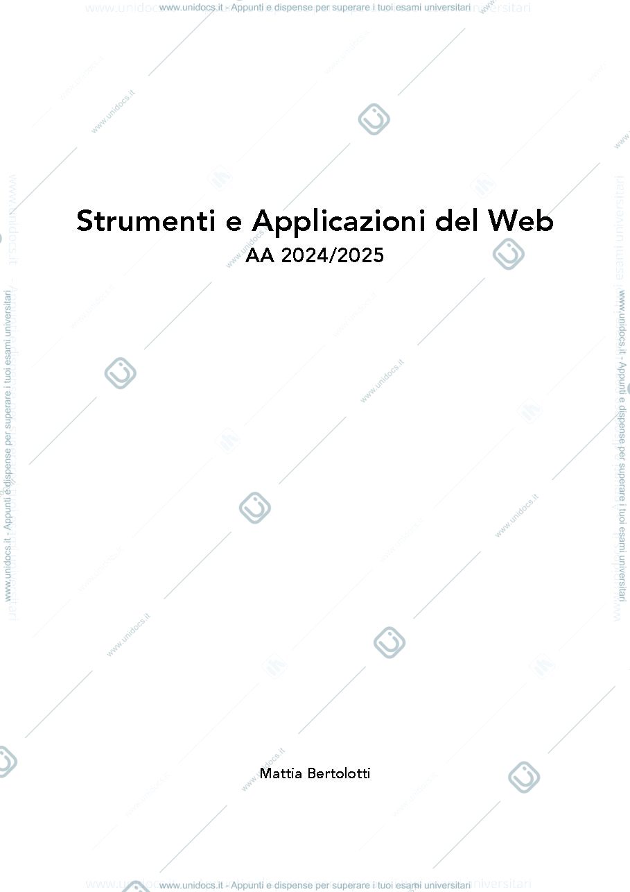 Anteprima pagina 1 — Strumenti e Applicazioni del Web