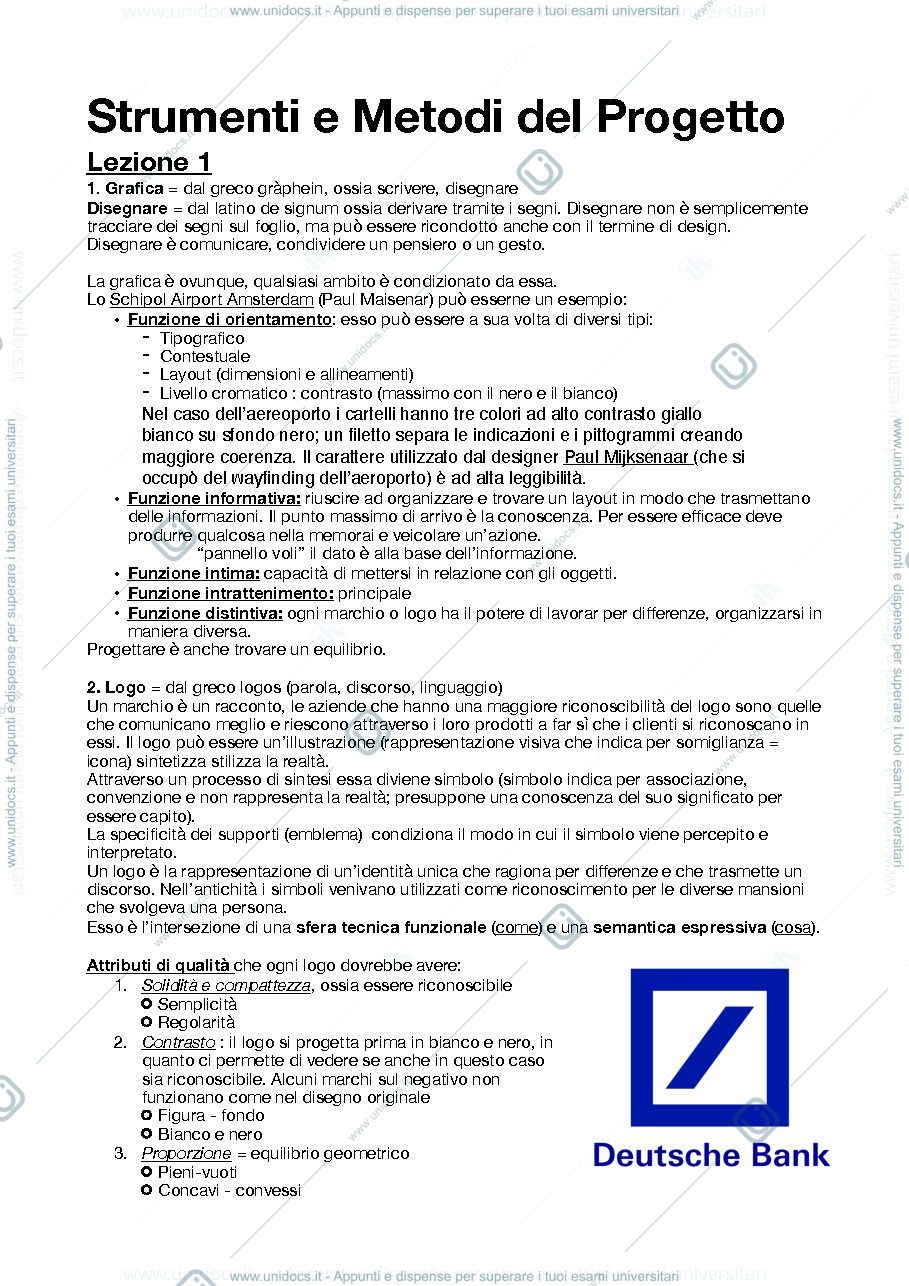 Anteprima pagina 1 — Lezione 1-2 Strumenti e metodi del progetto