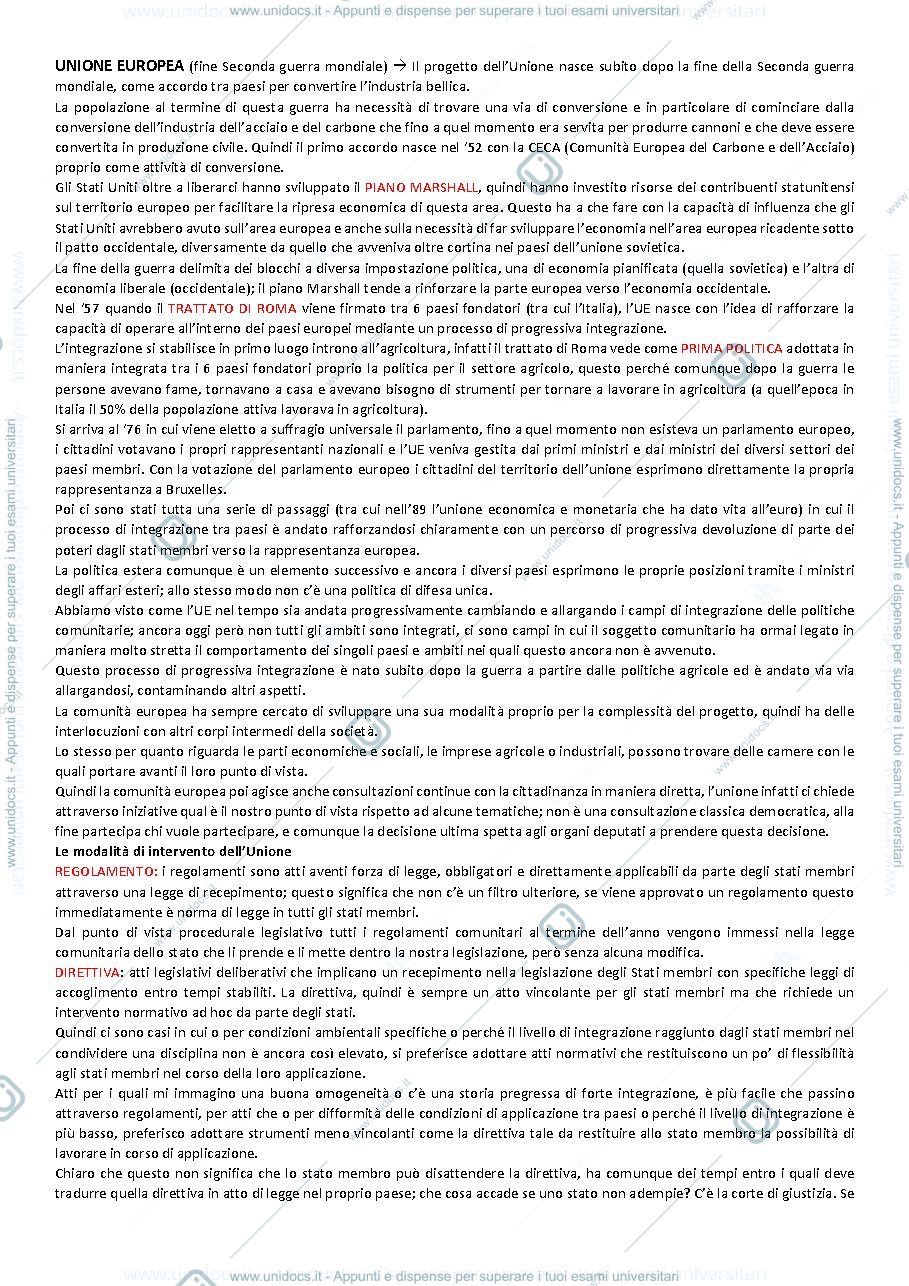 Anteprima pagina 1 — Sviluppo rurale riassunto